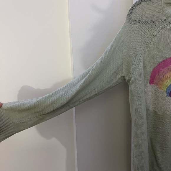 Baby blue Pastel Rainbow WILDFOX Gold knit sweater cozy Y2K e-girl size XS - Picture 6 of 6